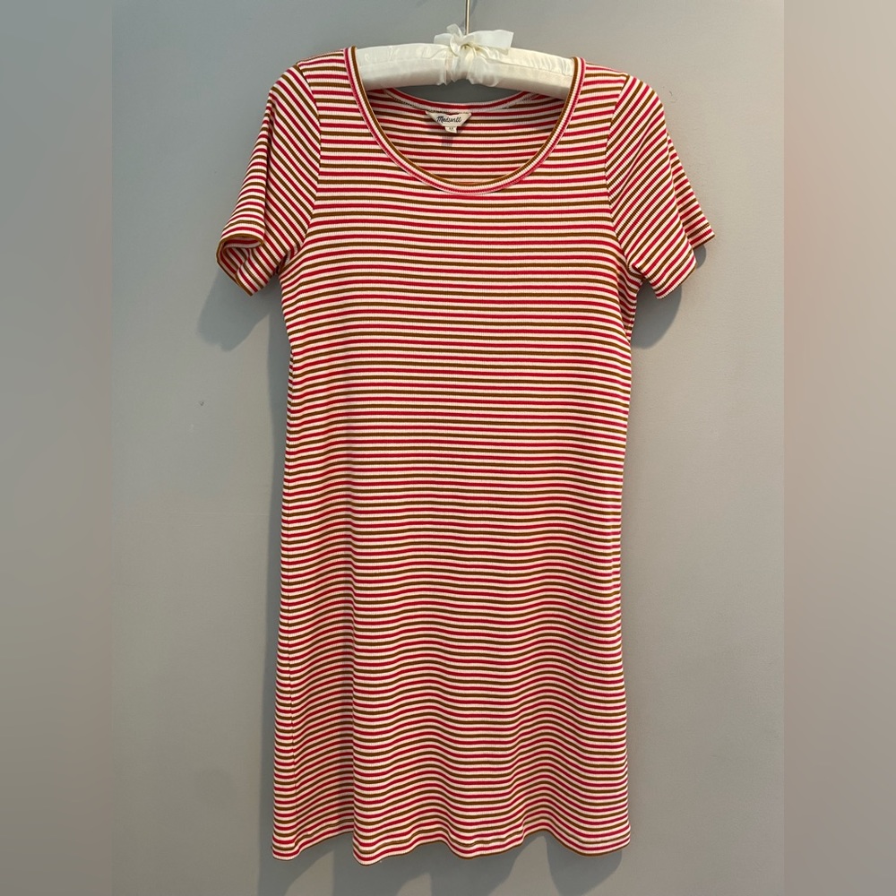 MADEWELL swingy shirt dress striped modal cotton, sized XS. EUC